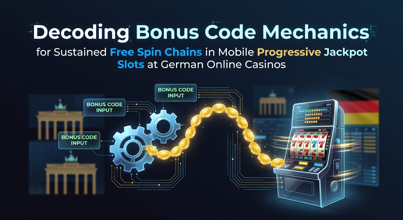 Darstellung einer mobilen Casino-Oberfläche mit aktiviertem Bonuscode für Freispiele in progressiven Slots