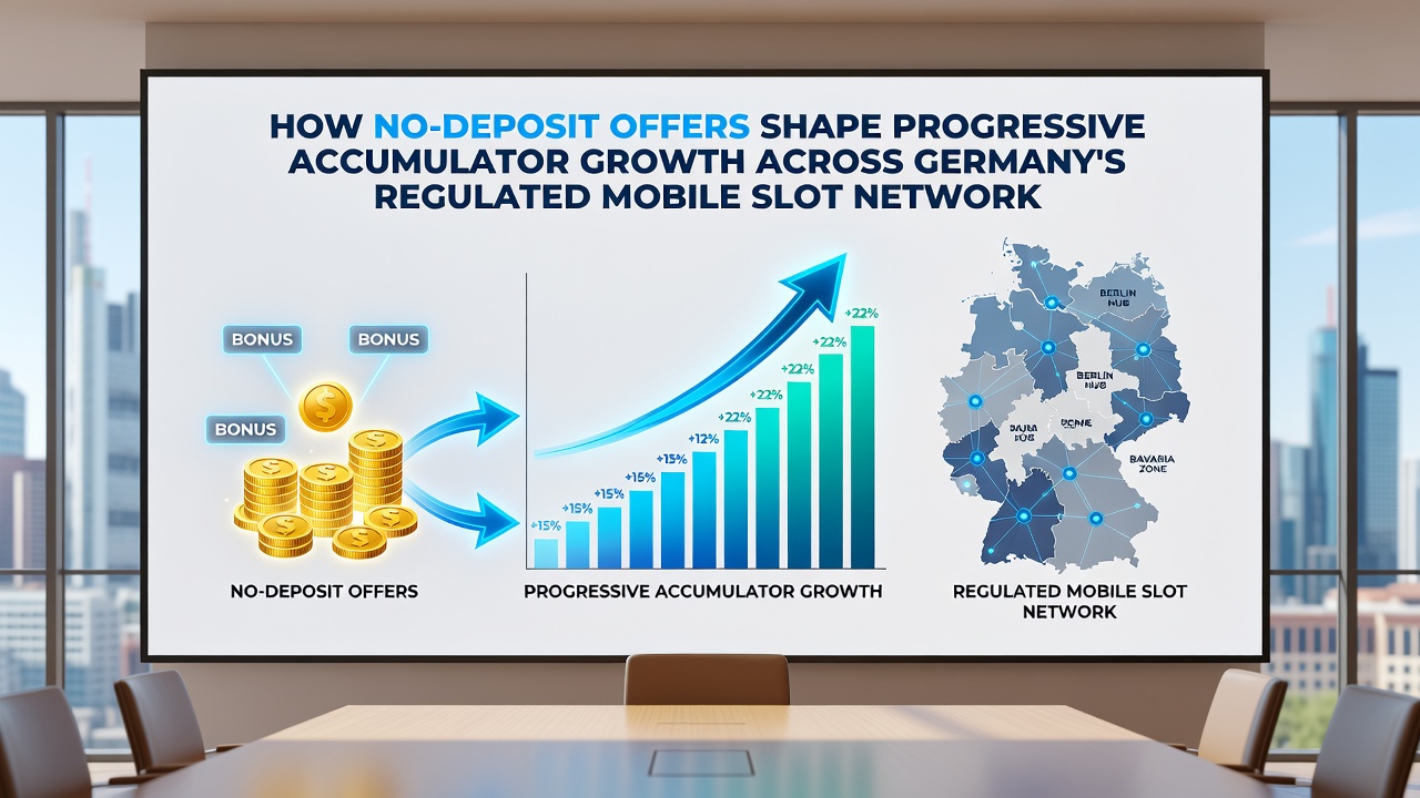Mobile Geräte mit aktivierten No-Deposit-Boni und wachsenden progressiven Jackpot-Anzeigen auf regulierten deutschen Plattformen