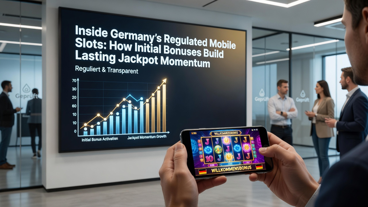 Mobile Geräte mit aktivierten Bonusmechanismen und wachsenden Jackpot-Anzeigen auf regulierten Plattformen